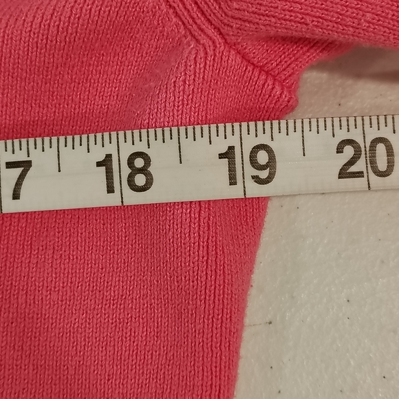 CAROLE LITTLE WOMENS MEDIUM EMBROIDERED PINK FLIP FLOP CARDIGAN 100% COTTON - Picture 7 of 7